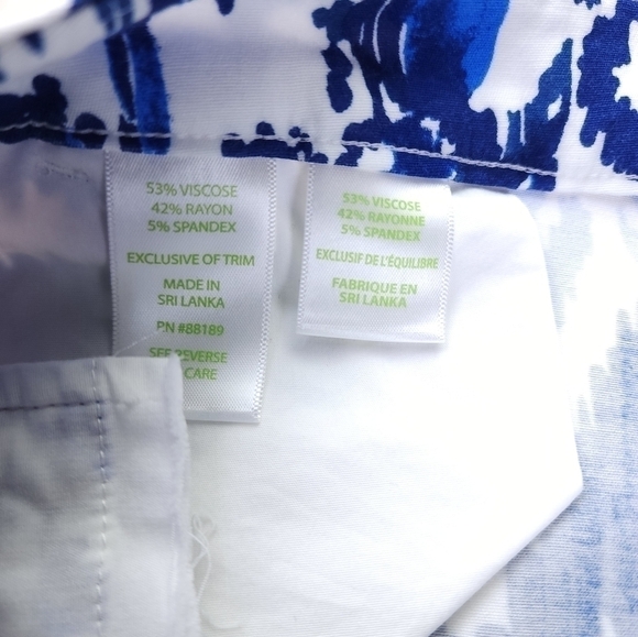 Lilly Pulitzer Blue White Black Pants Sz 0 - Picture 7 of 8
